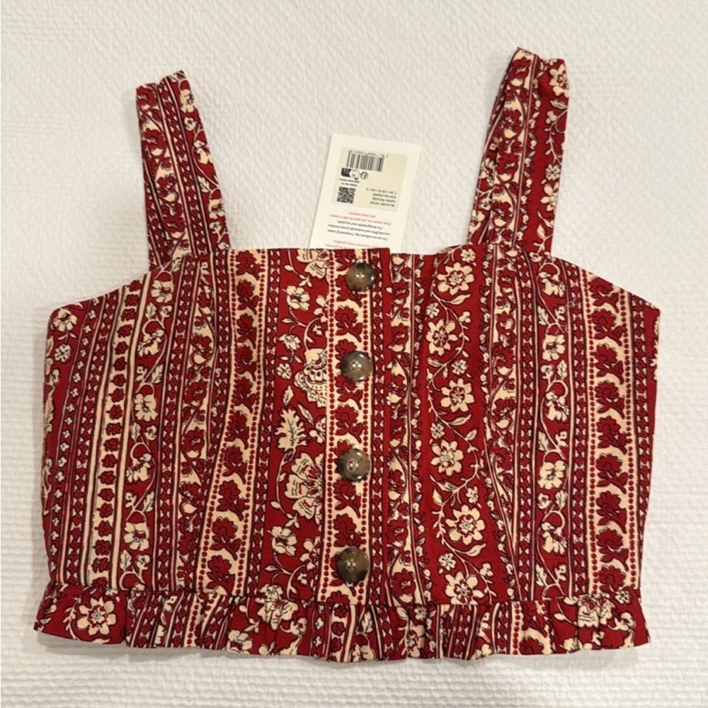 Sezane *TOP ONLY!* Heidi Blouse NWT! in Sara Red Colorway Size 2 - Picture 2 of 5